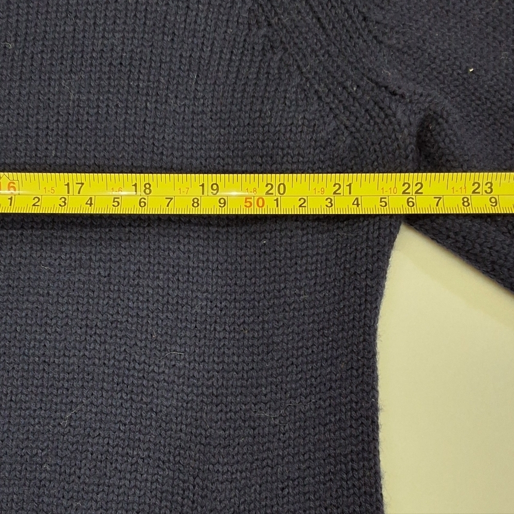 Victor Alfaro~Women Wool Chunky Cowl Neck Cardigan~Navy Nautical~LagenLook~ XL - Picture 7 of 8